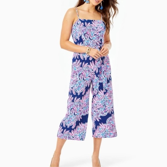 Lilly Pulitzer Pants - Lilly Pulitzer Sandra Jumpsuit Oyster Bay Size 2 NO BELT